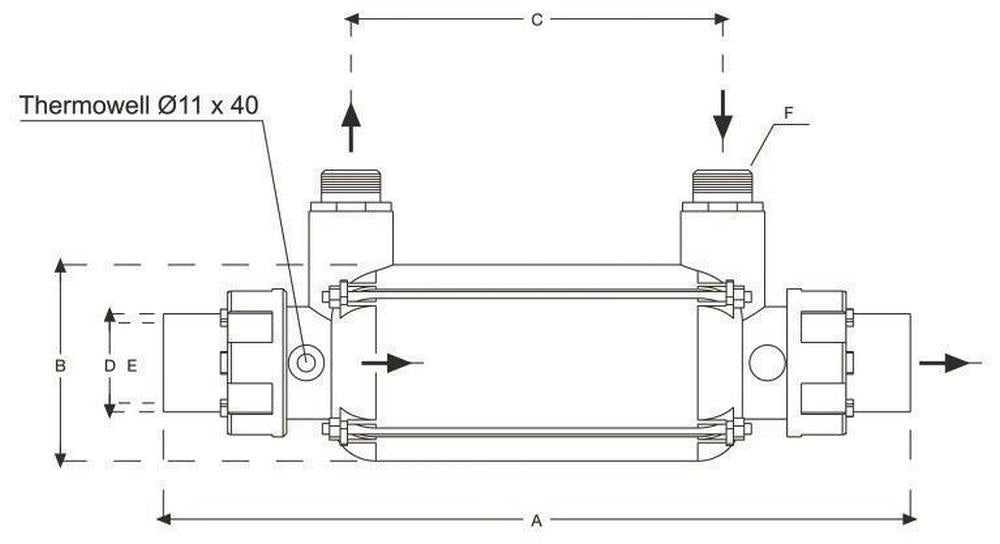 Pool Heizung Wärmetauscher Dapra-KWT-VA 45 I Edelstahl V4A I 46 kW I mit Kunststoffgehäuse