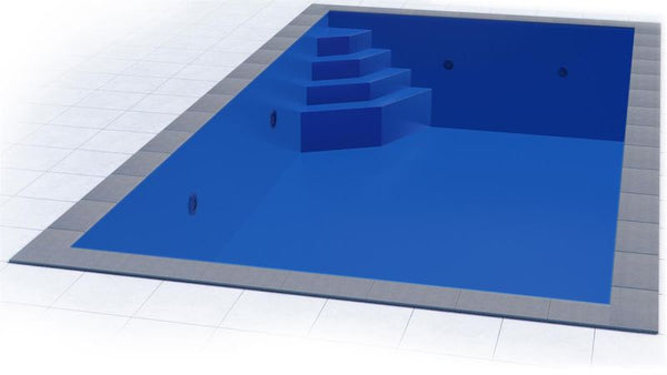 für Rechteckpool mit Treppe