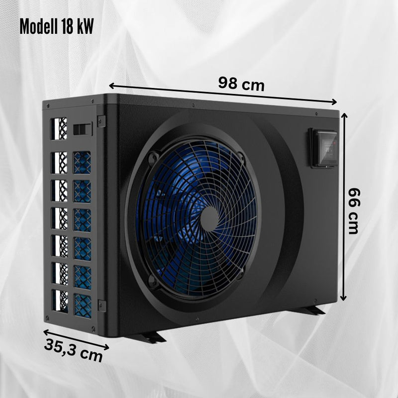 Pool Wärmepumpe AquaForte Full Inverter 18 kW | bis 75 m³ I Heizen und Kühlen
