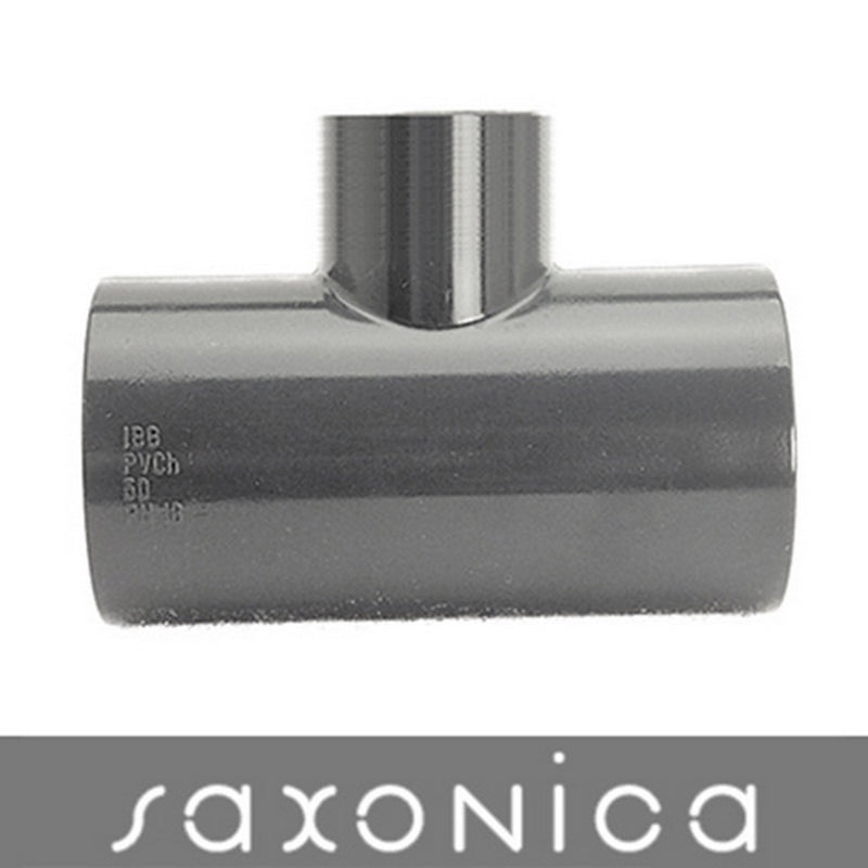 PVC Reduzier T-Stück 90° Ø50 x Ø25 x Ø50 mm PN 16 grau