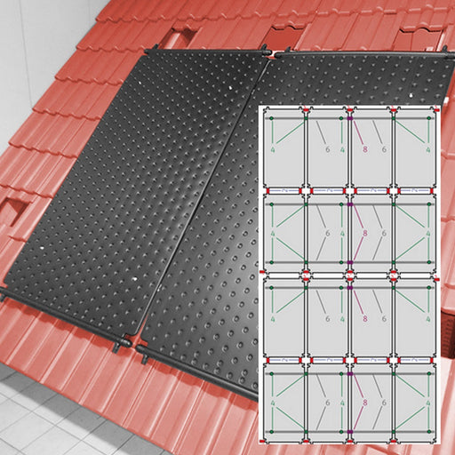 SET Solar Schwimmbadabsorber HelioPool® S I 4 x 4 Stk senkrecht I 19,2 qm I bis 64 cbm Wasservolumen