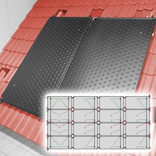 SET Solar Schwimmbadabsorber HelioPool® S I 4 x 4 Stk waagerecht I 19,2 qm I bis 64 cbm Wasservolumen