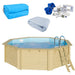 Holzpool SET Achteck I 470 x 470 x 124 cm I Innenhülle 0,8 mm blau