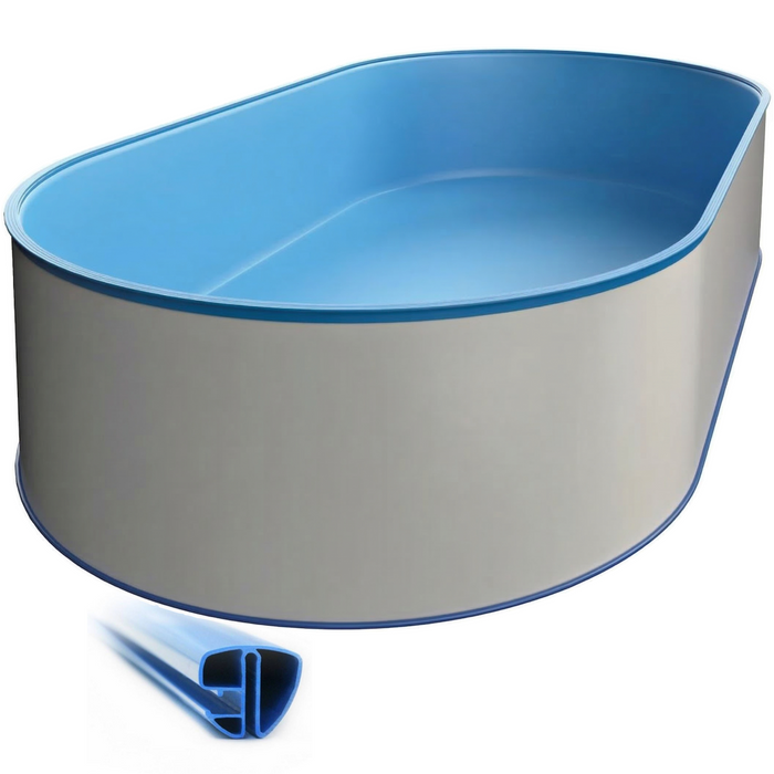 Oval Pool 530 x 320 x 120 cm I GRUND SET I Poolfolie blau 0,8 mm I SPEZIAL Handlauf