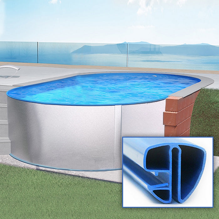 Oval Pool 530 x 320 x 120 cm I GRUND SET I Poolfolie blau 0,8 mm I SPEZIAL Handlauf