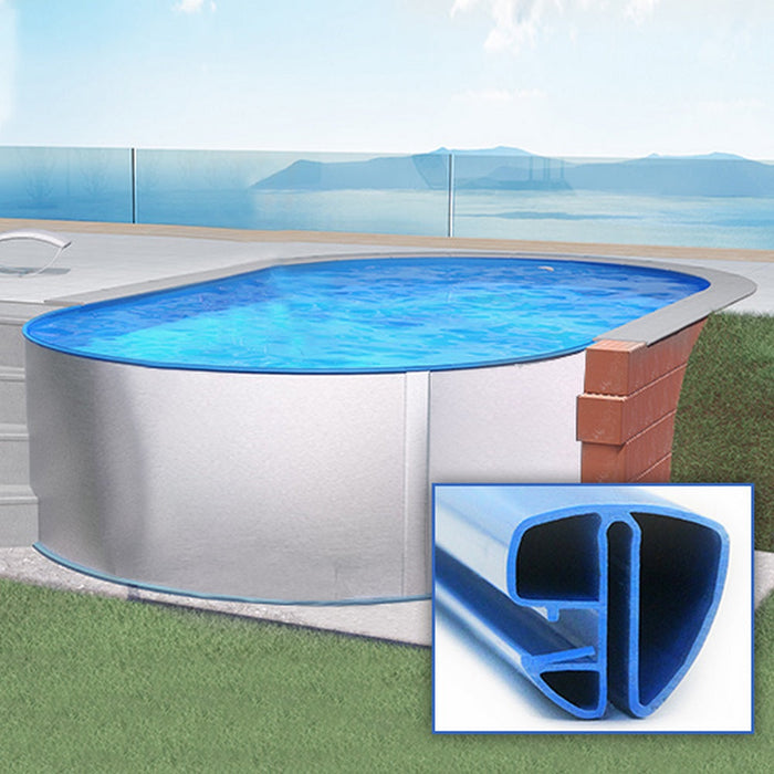 Oval Pool 490 x 300 x 120 cm I GRUND SET I Poolfolie blau 0,8 mm I SPEZIAL Handlauf