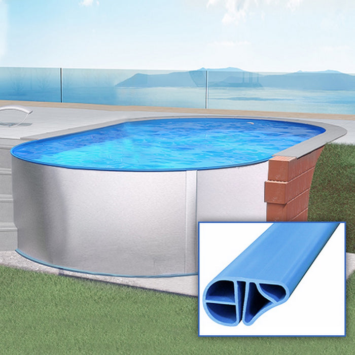 Oval Pool 800 x 400 x 120 cm I GRUND SET I Poolfolie blau 0,8 mm I BASIC Handlauf