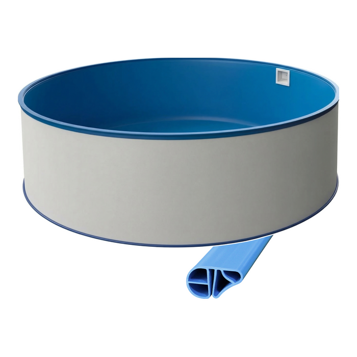 Rund Pool Ø 500 x 120 cm I Grund SET I Poolfolie blau 0,6 mm I Basic Handlauf