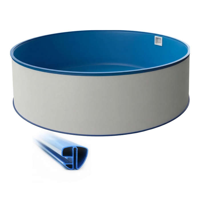 Rund Pool Ø 500 x 120 cm I Grund SET I Poolfolie blau 0,6 mm I Spezial Handlauf
