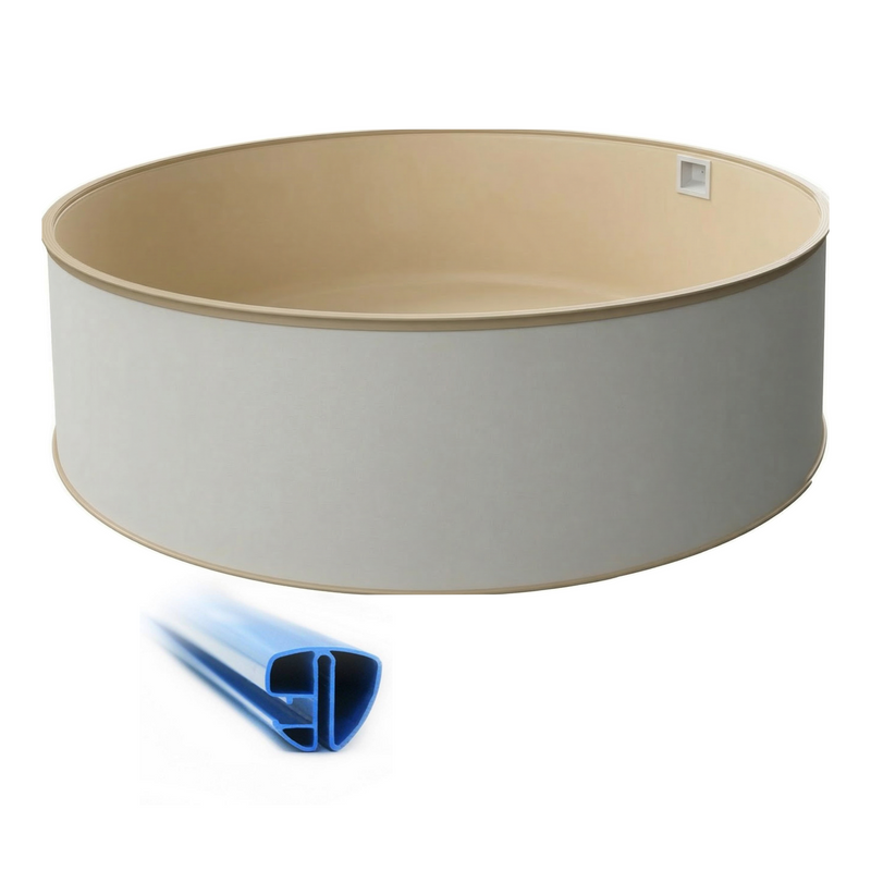 Rund Pool Ø 500 x 120 cm I Grund SET I Poolfolie sandfarben 0,8 mm I Spezial Handlauf