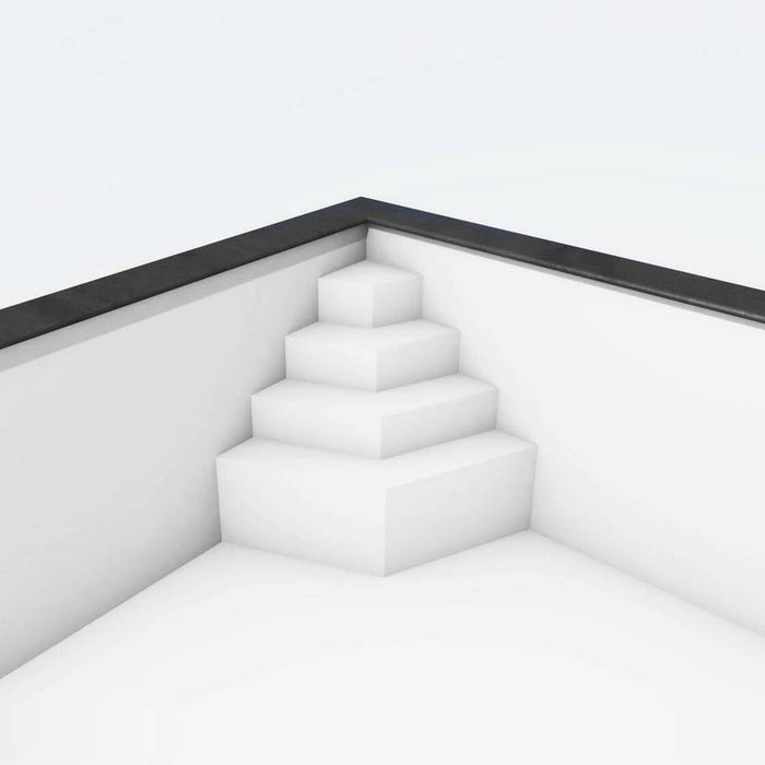 Ecktreppe SMARAGD für Rechteckpool I 4-stufig I für Beckentiefe 150 cm I Polystyrol