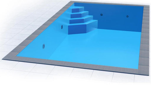 Poolfolie für Rechteckpool mit Treppe SMARAGD I 600 x 300 x 150 cm I 0,8 mm I blau