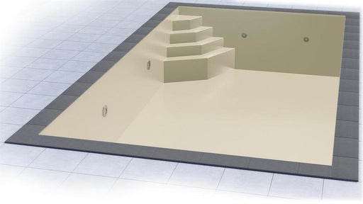 Poolfolie für Rechteckpool mit Treppe SMARAGD I 700 x 350 x 150 cm I 0,8 mm I sandfarben