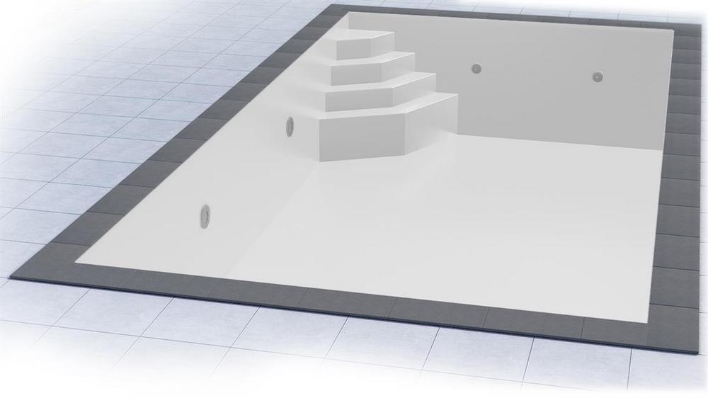 Poolfolie für Rechteckpool mit Treppe SMARAGD I 600 x 300 x 150 cm I 0,8 mm I weiß