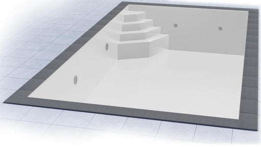 Poolfolie für Rechteckpool mit Treppe SMARAGD I 700 x 350 x 150 cm I 0,8 mm I weiß