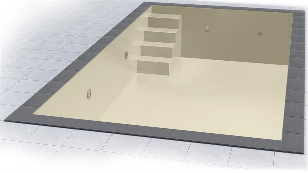 Poolfolie für Rechteckpool mit Treppe VARIOFIT 58 I 800 x 400 x 150 cm I 0,8 mm I sandfarben