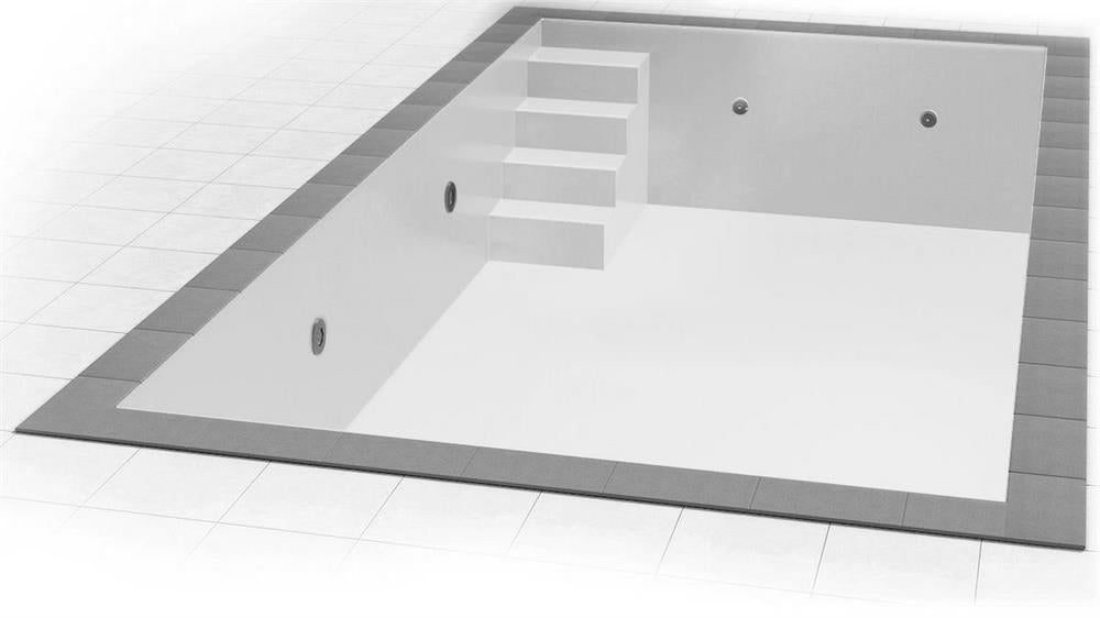 Poolfolie für Rechteckpool mit Treppe VARIOFIT 58 I 700 x 350 x 150 cm I 0,8 mm I weiß