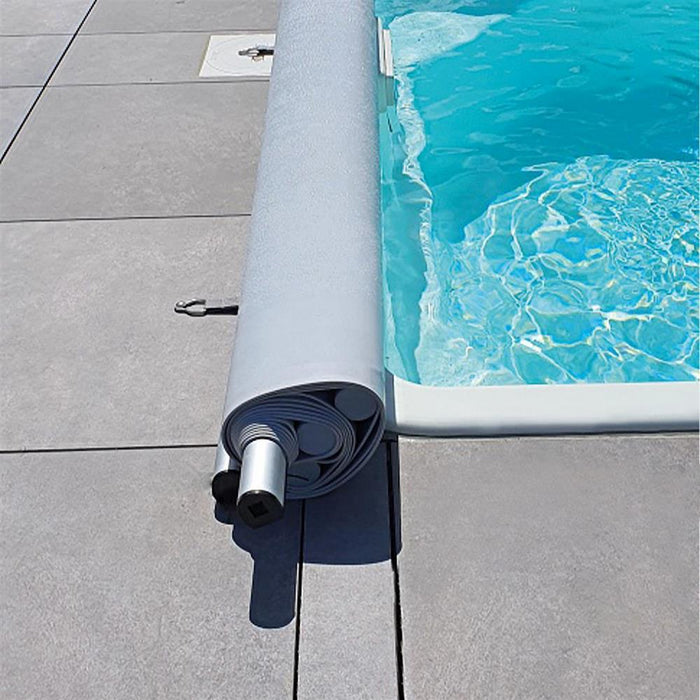 Poolabdeckung Stangenabdeckung STANDARD 800 x 400 cm I hellgrau I Keder