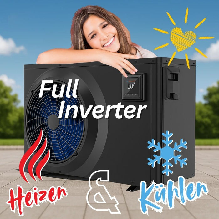 Pool Wärmepumpe AquaForte Full Inverter 9,5 kW | bis 40 m³ I Heizen und Kühlen