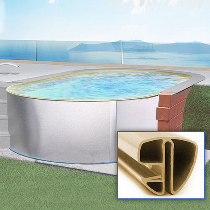 Oval Pool 623 x 360 x 150 cm I GRUND SET I Poolfolie sandfarben 0,8 mm I SPEZIAL Handlauf