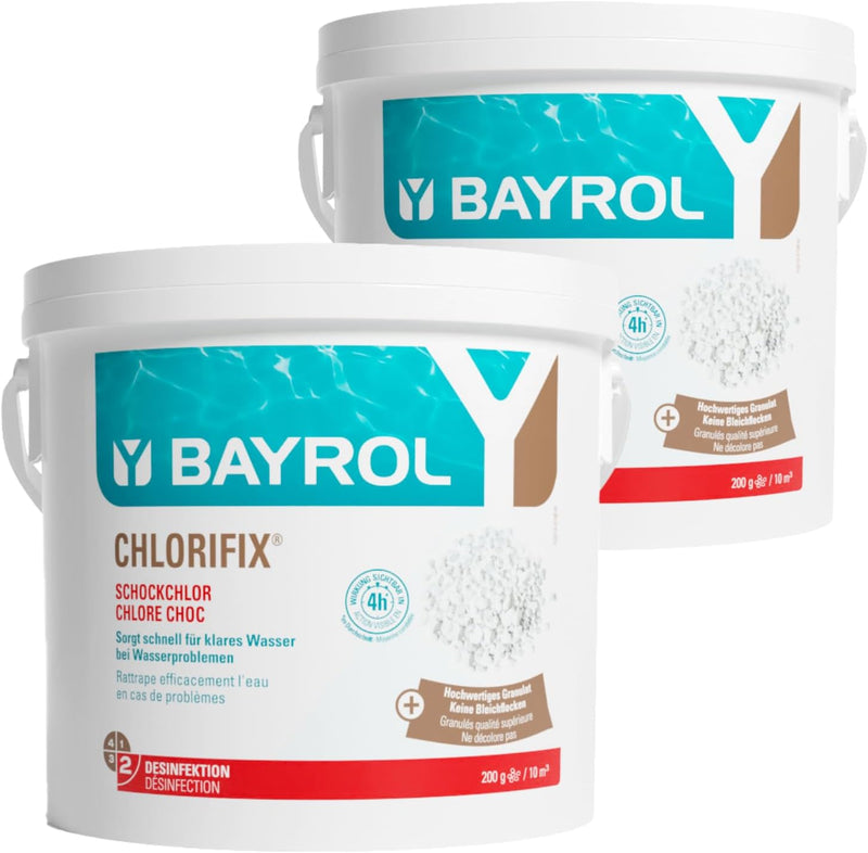 2x BAYROL Chlorifix® I 5 kg Eimer I staubfreies Chlor Granulat