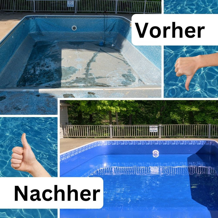 Poolfolie Rechteck Pool I 800 x 400 x 150 cm I 0,8 mm I hellgrau I Keilbiese I ausgebildete Ecken