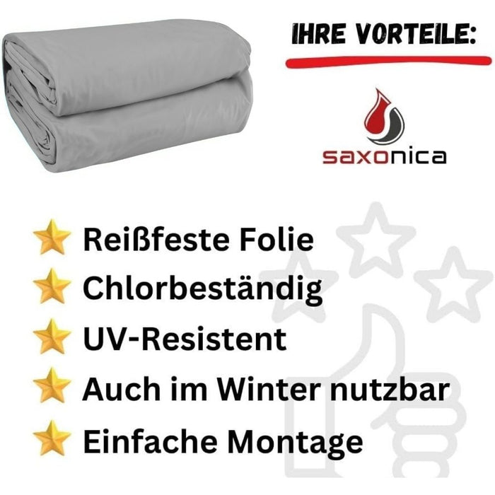 Poolfolie Rechteck Pool I 700 x 350 x 150 cm I 0,8 mm I hellgrau I Keilbiese I ausgebildete Ecken