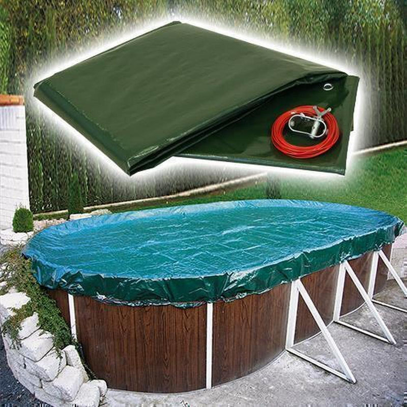 Welo Überwinterungs-Set Ovalpool Ø 737 x 360 cm Poolabdeckung mit Poolkissen I 180 g