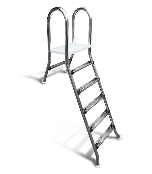 Poolleiter Classic 150/40 cm I 1x5 + 1x1-stufig I V2A Edelstahl Leiter Treppe