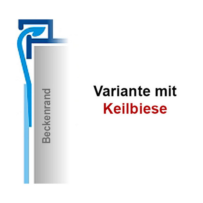 Poolfolie Rechteck Pool I 800 x 400 x 150 cm I 0,8 mm I blau I Keilbiese I ausgebildete Ecken