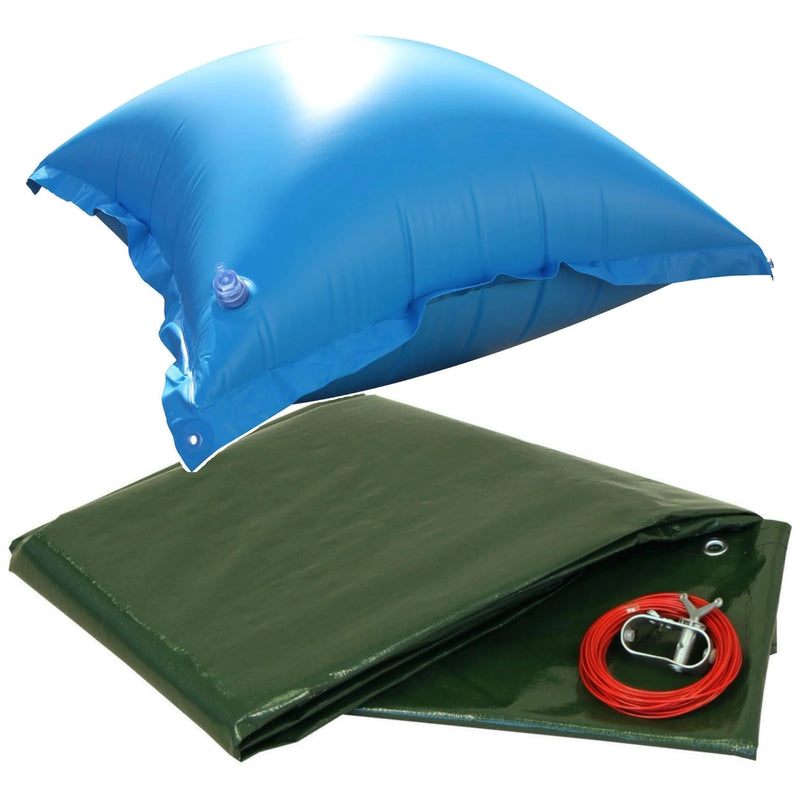 Welo Überwinterungs-Set Rundpool Ø 300 cm Poolabdeckung mit Poolkissen I 90 g