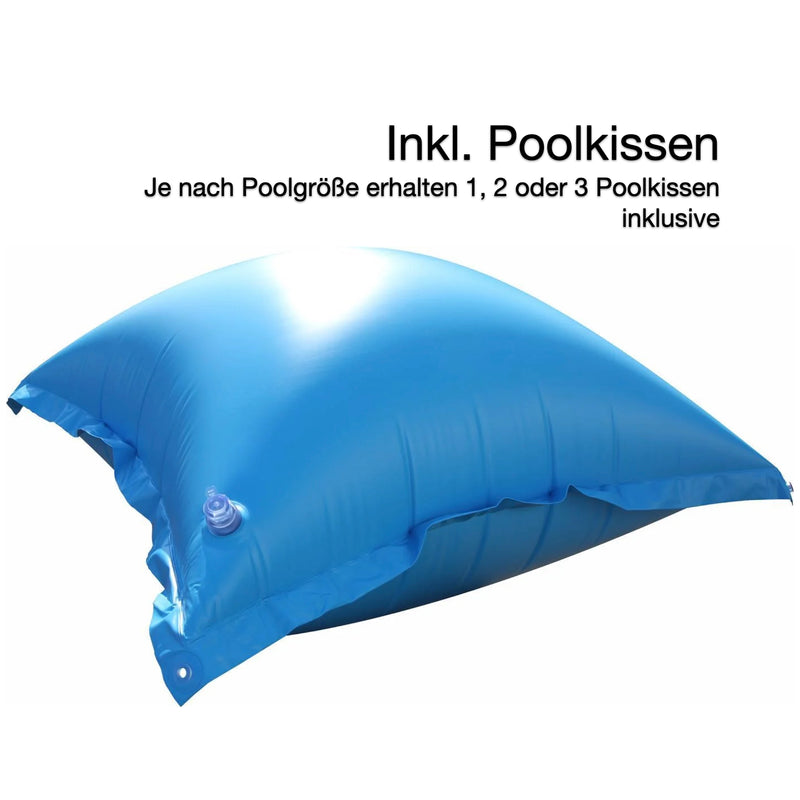 Welo Überwinterungs-Set Rundpool Ø 300 cm Poolabdeckung mit Poolkissen I 90 g