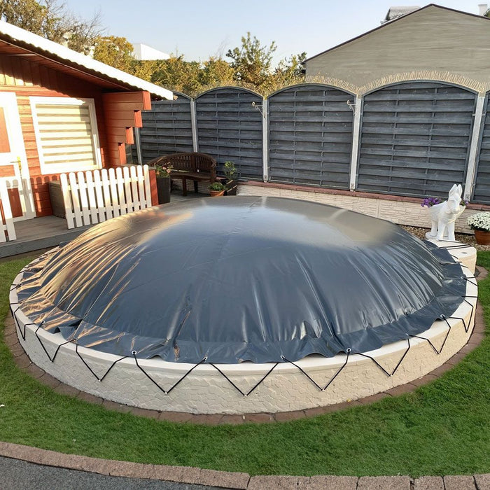 Aufblasbare Poolabdeckung Rundpool Ø 500 cm I Rund Pool 5 m I anthrazit (RAL7016)
