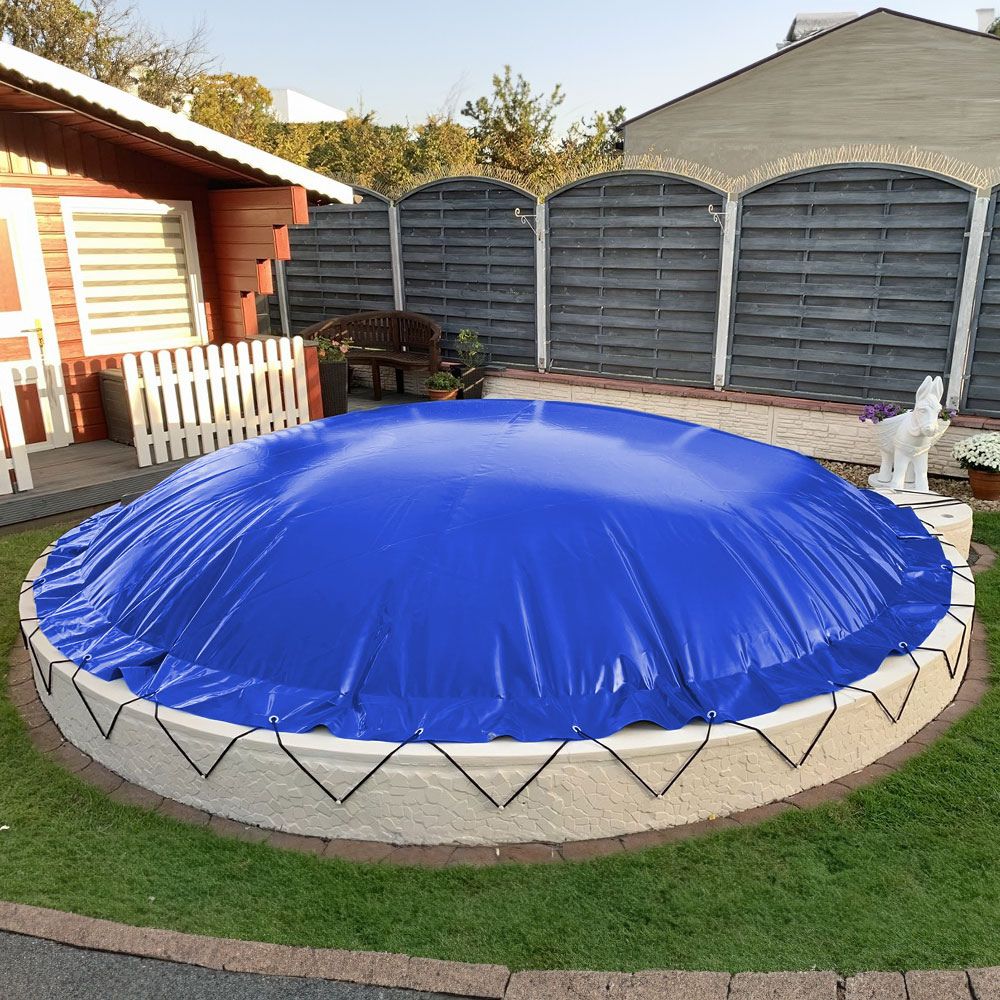 Aufblasbare Poolabdeckung Rundpool Ø 550 cm I Rund Pool 5,5 m I blau ...
