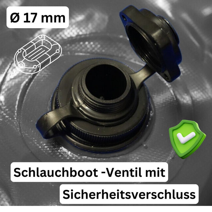 Aufblasbare Poolabdeckung Achtformpool 470 x 300 cm I Achtform Pool 4,7 x 3 m I anthrazit (RAL7016) I mit Gummiseil