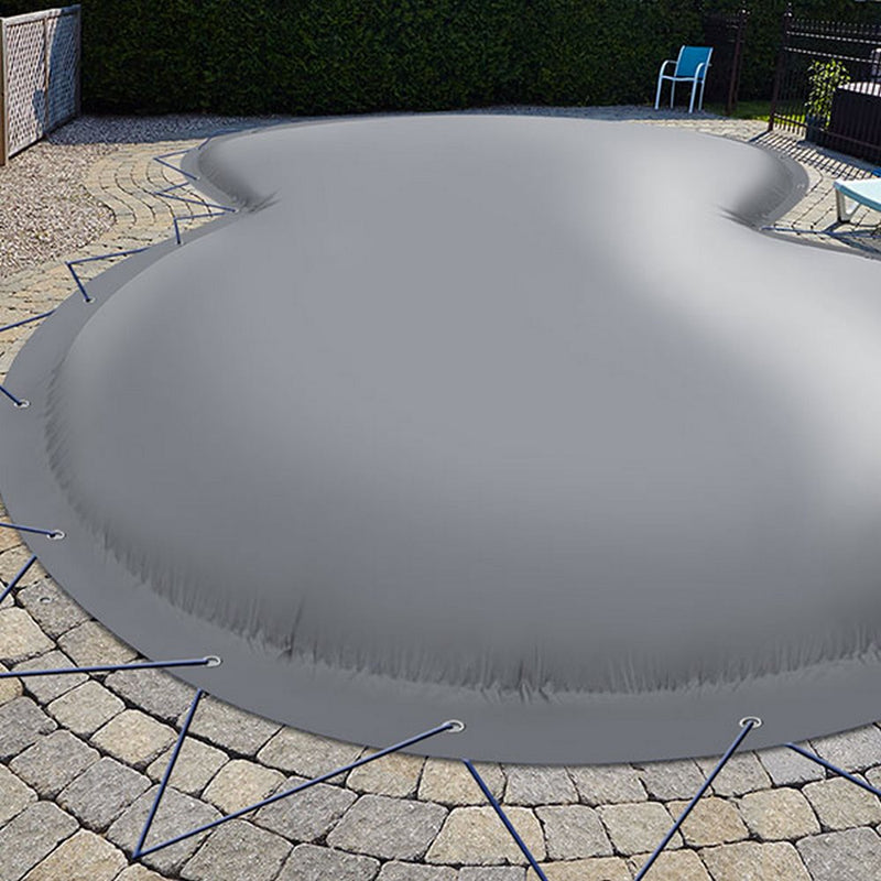Aufblasbare Poolabdeckung Achtformpool 855 x 500 cm I Achtform 8,55 x 5 m I grau (RAL7038)