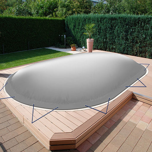 Aufblasbare Poolabdeckung Ovalpool 1100 x 550 cm I Oval Pool 11 x 5,5 m I grau (RAL7038)