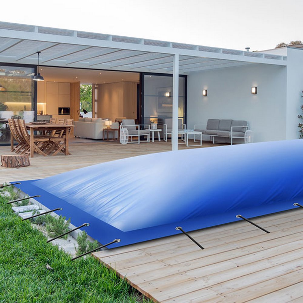 ESTA Poolshop Winterabdeckplane Für Rechteckige Pools – 8,00 X 4,00 M Beckenmaß, 180 G/m², Grün/schwarz