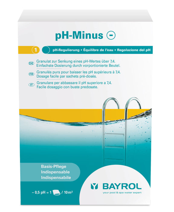 BAYROL pH Minus I 2 kg Karton I staubfreies Granulat 4 x 500 g Beutel