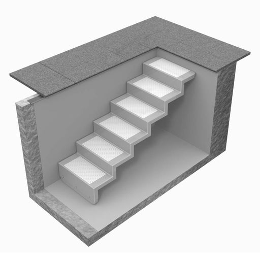 Pooltreppe Eleganz 80 I 6-stufig I Wandbefestigung - kurz I weiß