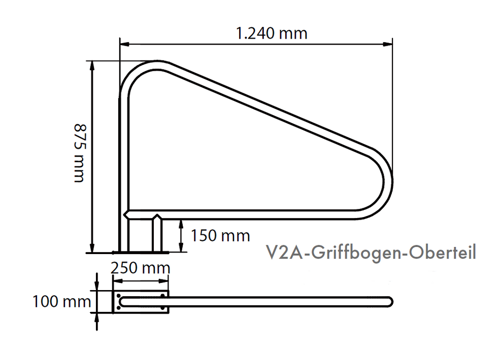 Pool Griffbogen/Treppenhandlauf aus V2A-Edelstahl poliert