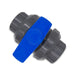 PVC 2-Wege-Kugelhahn ECO FIT I 2 x Klebemuffe Ø 75 mm I EPDM-O-Ringe I PN 10 grau, blau