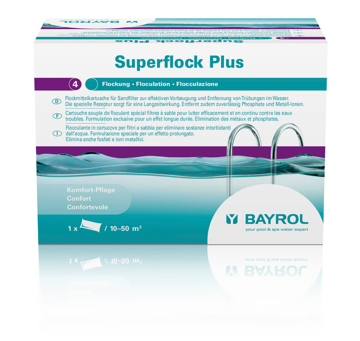 BAYROL Superflock Plus I 2 kg Karton I 8 x 125 g Kartuschen