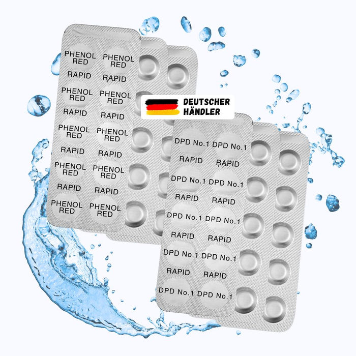 30x pH-Wert (Phenol Red) | 30x DPD No°1 (freies Chlor Rapid) Test-Tabletten für Schütteltester