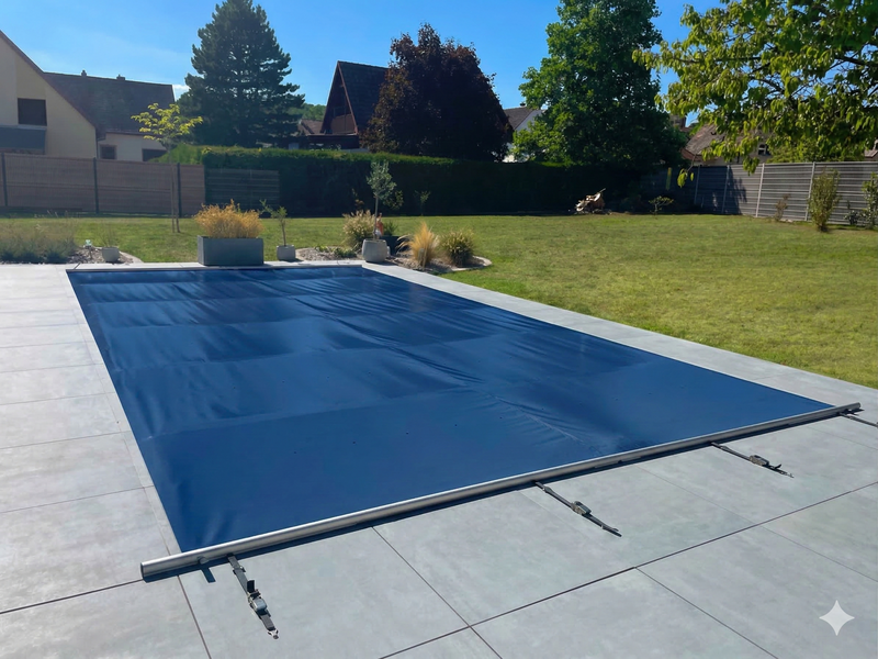 Welopool Rollschutzabdeckung VITROS PRO | rechteckig | 800 x 400 cm | Nachtblau | Poolabdeckung Sicherheitsabdeckung Kindersicher Ganzjahresabdeckung Rollschutz Stabiles Aluminium
